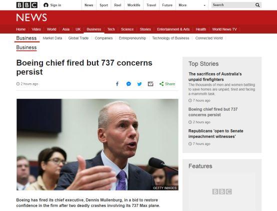 波音CEO辭職 據(jù)稱是被波音炒魷魚(yú)